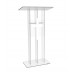 FixtureDisplays® Clear Podium Plexiglass Lecturn Transparent Church Pulpit with Christian Church Cross Trinity Style Easy Assebmly Required 15411+1803CROSS